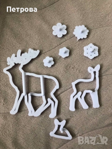 Коледни резци-щампи – елен, сърна, сърненце и снежинки, снимка 2 - Форми - 44476398