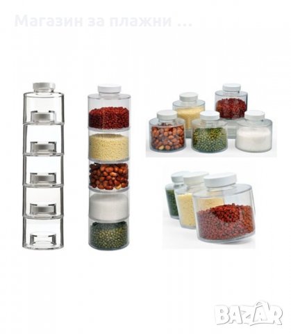 КОМПЛЕКТ 6 БУРКАНЧЕТА ЗА ПОДПРАВКИ SPICE TOWER - код 2187, снимка 6 - Аксесоари за кухня - 33947571