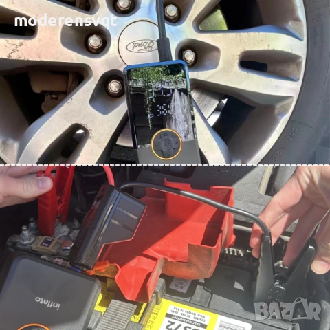 Преносим стартер компресор LED лампа 4в1 150 PSI батерия, снимка 7 - Аксесоари и консумативи - 53125566