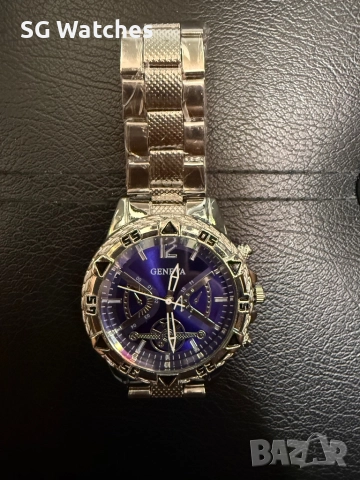 Часовник Geneva Blue Silver