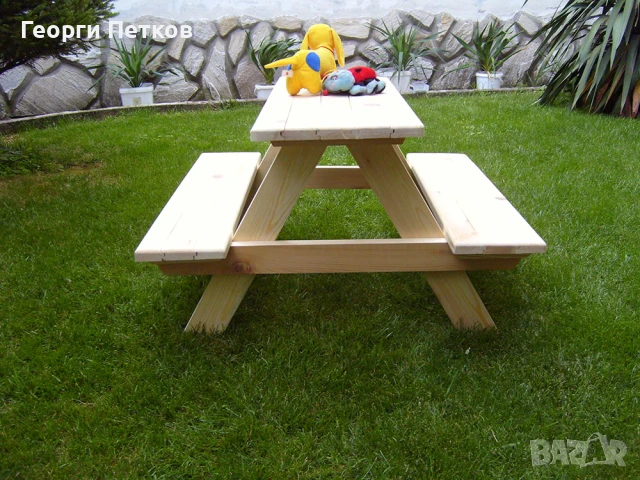 Масичка за деца с пейки-85х80х50см., снимка 4 - Други - 50583547