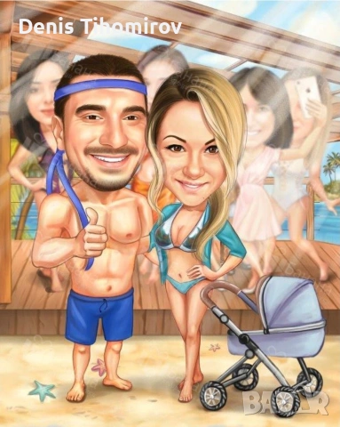 Карикатура подарък за всички поводи , снимка 3 - Картини - 53415529