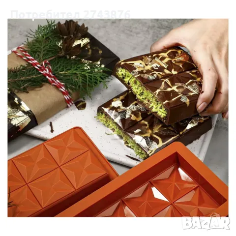  Силиконова форма за дубайски шоколад, Кафява, Д 25 Х Ш 15 х В 2 см , снимка 5 - Съдове за готвене - 49193593