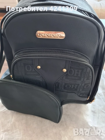 Дамска раница TENDENZ от еко кожа, черна, чисто нова с етикет