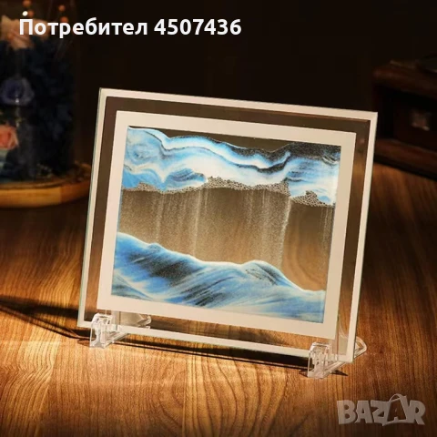 Стъклен пясъчен арт-Стояща динамична 3D картина с движещ се пясък, декорация за дома и офис , снимка 5 - Декорация за дома - 50797195