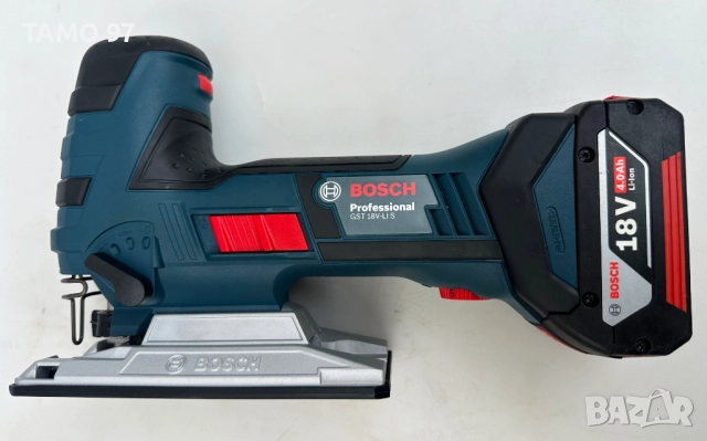 BOSCH GST 18V-Li S - Aкумулаторен прободен трион 2x18V 4.0Ah неразличим от нов!, снимка 4 - Триони и циркуляри - 52888242