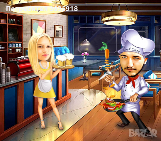 Колаж в стил карикатура, перфектен подарък, карикатури по ваша снимка, портрет,шарж,стилни подаръци , снимка 7 - Други услуги - 36161084