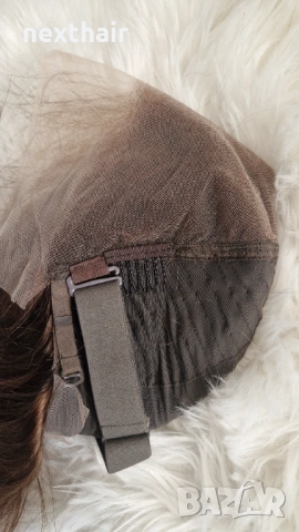 Естествена кафява перука 40 см, бразилски косъм, дантела 13x4, снимка 6 - Аксесоари за коса - 53136564