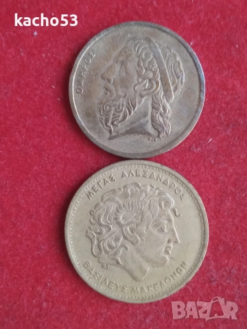 50 и 100 драхми 1988-90 г. Гърция., снимка 2 - Нумизматика и бонистика - 53474113