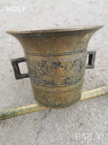 19в Стар Медицински хаван 1.910кг от Бронз, снимка 15 - Антикварни и старинни предмети - 52940569