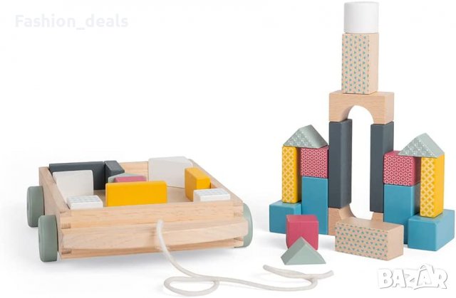 Нова Детска играчка дървена количка образователна игра с форми цвят