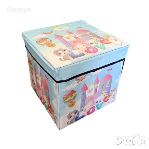 3750 Детска табуретка сгъваема кутия за играчки 2 в 1, снимка 8 - Органайзери - 41160547