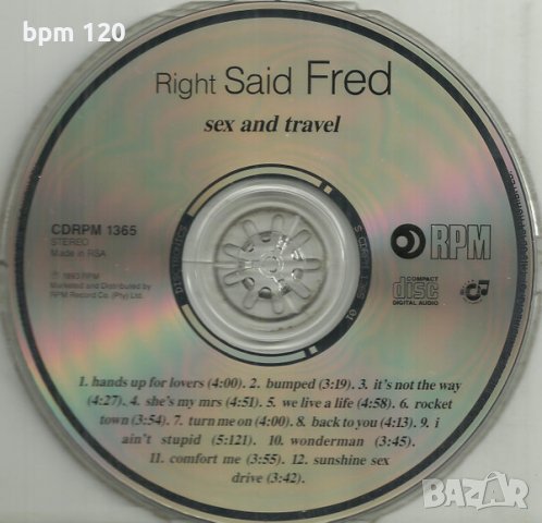 Right Said Fred-"Sex and travel", оригинален диск , снимка 3 - CD дискове - 40048527