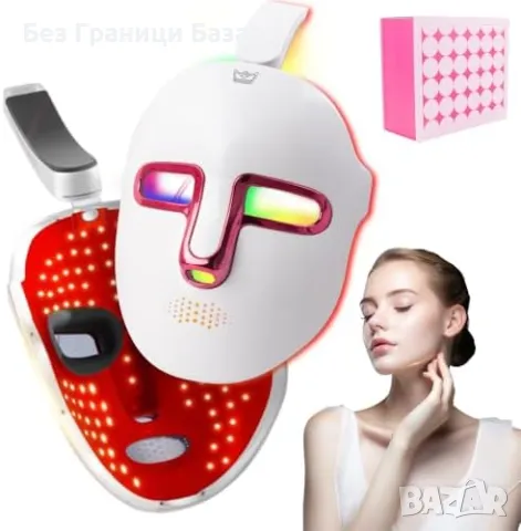 Нова Маска за лице с 7 LED цвята – домашна грижа за кожа Светлинна терапия , снимка 1