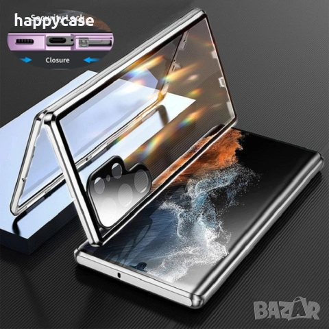 Samsung Galaxy S26 Ultra / S25 Ultra / S25+ / S25/ Двоен 360° магнитен кейс калъф с камера протектор, снимка 5 - Калъфи, кейсове - 48736561