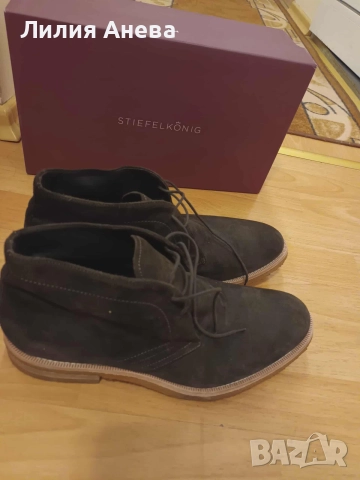 Мъжки боти кларк от естествен велур и естествен каучук 