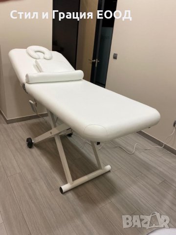 Електрическа кушетка Wenga (1мотор) 194 x 75 x 66/92 см - черна/бяла, снимка 3 - Кушетки - 34091216