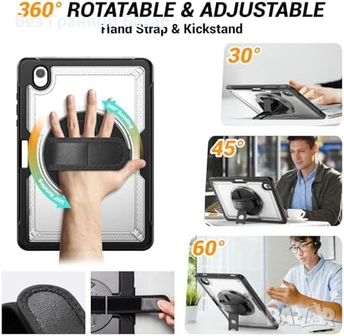 Нов Прозрачен калъф Galaxy Tab 10.9/11 360° стойка, държач за писалка, снимка 3 - Друга електроника - 53695829