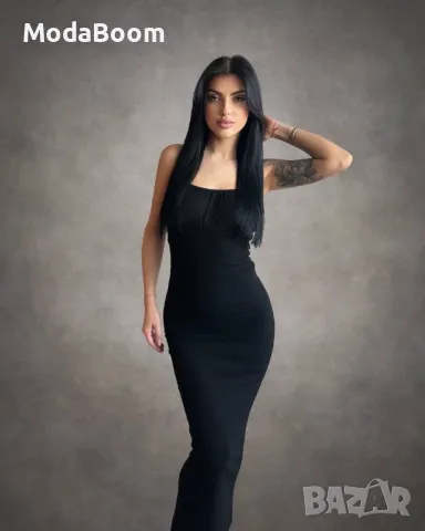 Черна стилна дамска рокля по тялото , снимка 3 - Рокли - 48686584