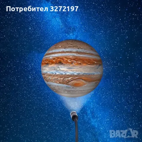 Комплект проекторна лампа "Планета": Земя, Луна, Юпитер - 360° въртяща се LED лампа - захранвана от , снимка 3 - Прожектори - 47994487