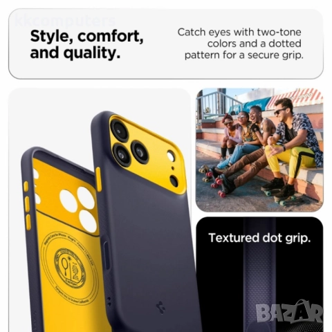 Оригинален кейс Spigen Nano Pop MagSafe и Протектори За iPhone 17 Pro Max (6.9), Тъмносин, снимка 8 - Калъфи, кейсове - 52041516