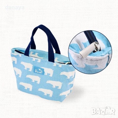 1484 Термо чанта за храна и напитки Бели мечки, снимка 6 - Хладилни чанти - 40999454