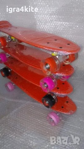 Червен светещ пениборд в 4 модела / скейтборд skateboard penny board