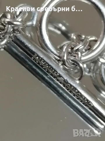 Сребърна гривна оригинал на Emporio Armani , снимка 4 - Гривни - 53750742