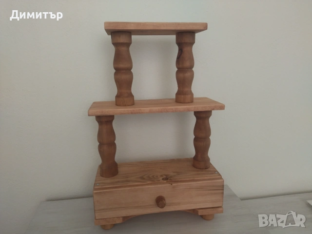 Дървена етажерка със струговани орнаменти !!!, снимка 5 - Декорация за дома - 53402422
