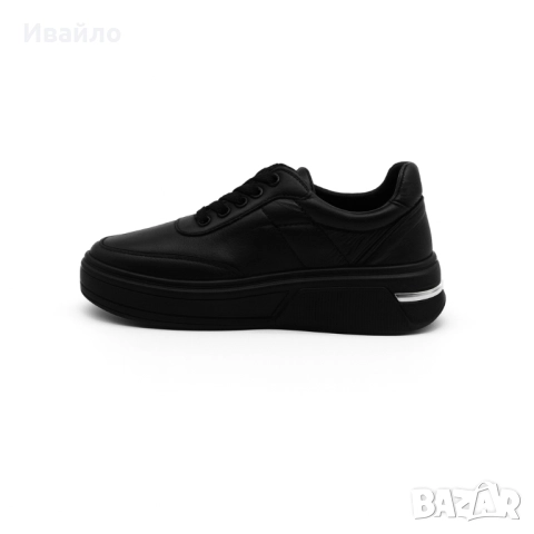 Дамски черни спортни обувки от естествена кожа, снимка 3 - Дамски ежедневни обувки - 52124208