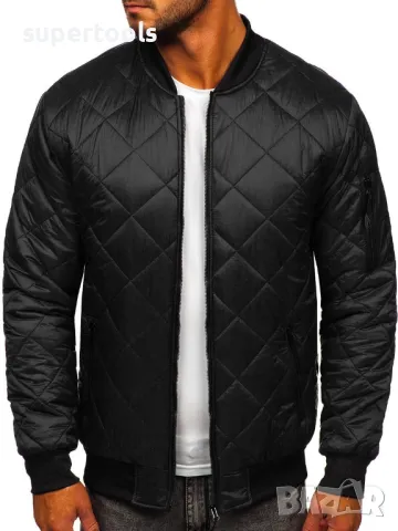 Мъжко черно яке пролет-есен тип бомбър JSAK-51
