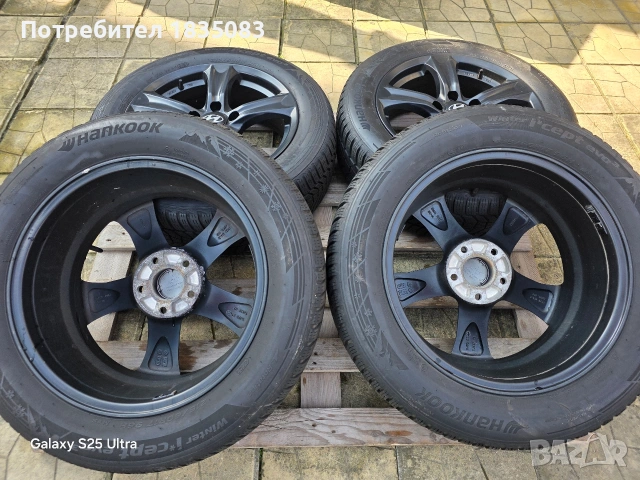 Лети джанти 17ки 5х114.3 Hyundai + зимни гуми 215/60/17 Hankook, снимка 8 - Гуми и джанти - 53711523