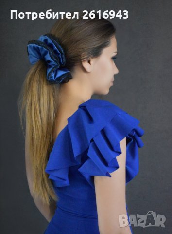 Луксозно Сатенено Скрънчи/Ластик за Коса с Дантела (избор на цвят), снимка 8 - Аксесоари за коса - 38640712