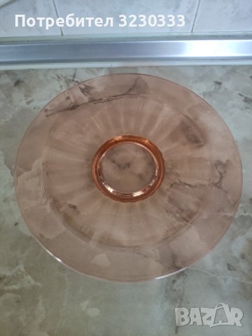  Сервиз за торта стъклен от соца, снимка 5 - Сервизи - 42518394