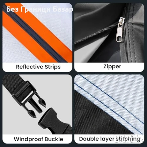 Ново Водоустойчиво покривало за автомобил кола с цип и памук 420 см, снимка 5 - Други стоки за дома - 53828776