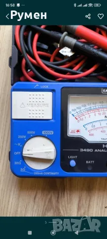 Японски аналогов тестер за измерване на изолационно съпротивление Hioki 3490, снимка 5 - Други инструменти - 49763724