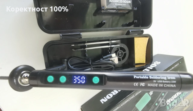 акумулаторен поялник с електронно регулиране на температурата до 450 градуса, снимка 7 - Винтоверти - 53836373