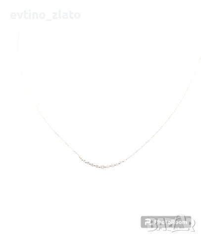 Златно колие 18К с диаманти , снимка 5 - Колиета, медальони, синджири - 40134506