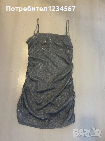 Блестяща рокля графит като на Lorreti, снимка 3 - Рокли - 51032792