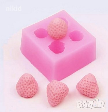 3d 4 малки ягоди ягода ягодки силиконов молд форма калъп за декорация торта фондан шоколад гипс, снимка 3 - Форми - 28282463