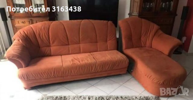 Ъглов диван с ракла + табуретка