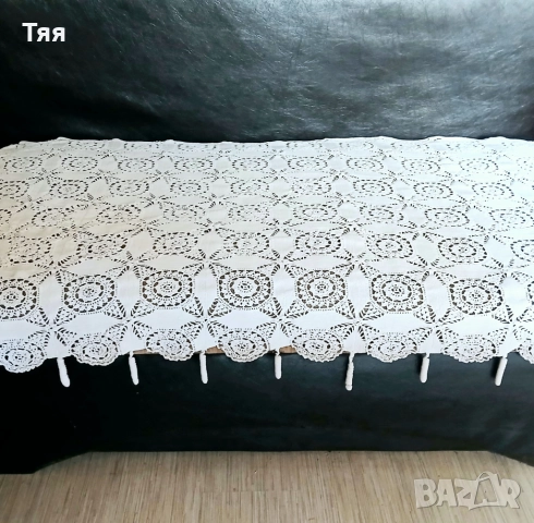 Плетена на една кука покривка за диван , снимка 2 - Покривки за легло - 51504787