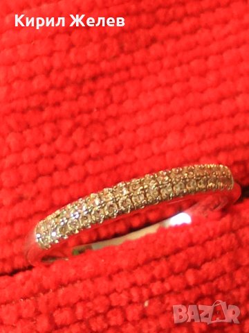 ЕЛЕГАНТЕН НЕЖЕН СКЪПОЦЕНЕН ДАМСКИ ПРЪСТЕН РОДИРАНО СРЕБРО 925 с ИСКРЯЩИ ФАСЕТИРАНИ ЦИРКОНИ 17298, снимка 5 - Пръстени - 40770401