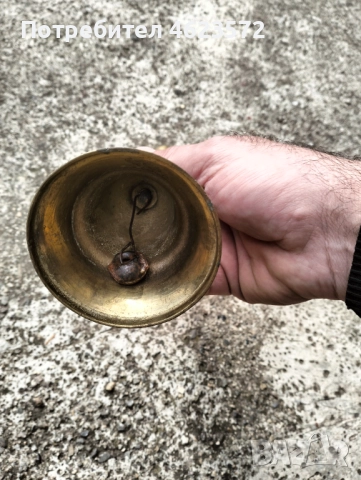 Бронзов училищен звънец, снимка 2 - Антикварни и старинни предмети - 52062611