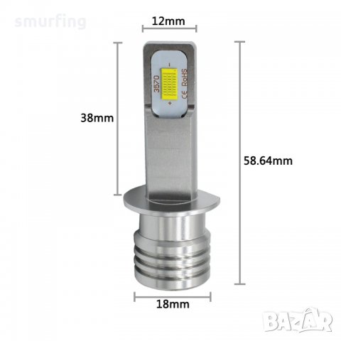 LED крушки за халоген H1 мини, снимка 3 - Аксесоари и консумативи - 34667047