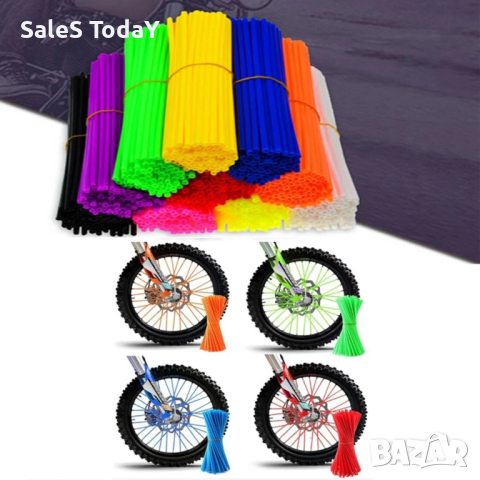 Декорация за спици, неон, 72 БР , снимка 2 - Аксесоари за велосипеди - 44823555