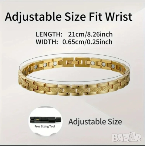 Изящна дамска магнитна гривна от титаниева стомана Меркатор 30 лв., снимка 3 - Гривни - 52323190