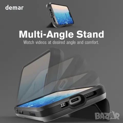 Калъф с портфейл VENA vCommute за iPhone 16 Pro, държач за карти с кожен капак и стойка - черен, снимка 3 - Калъфи, кейсове - 47745312