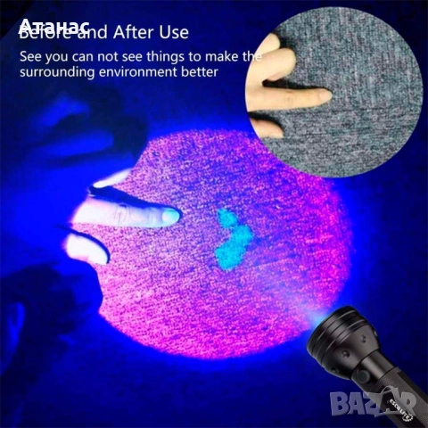 UV фенер 21 LED ултравиолетово фенерче ултравиолетов фенер, снимка 2 - Оборудване и аксесоари за оръжия - 53440327