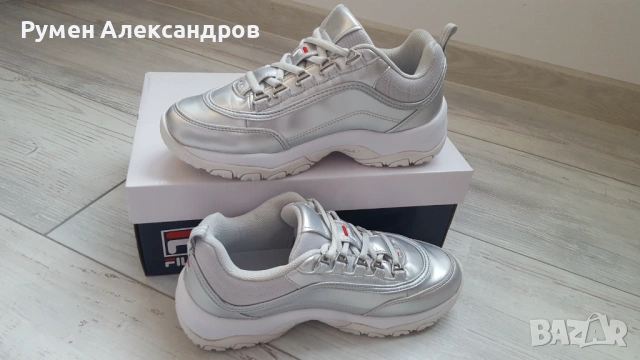 Сив металик маратонки FILA STRADA F WOMEN за момиче с р-р EUR38, снимка 2 - Маратонки - 53851568